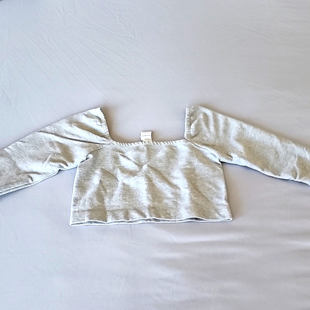 Fabletics gray off the shoulder lounge crop top